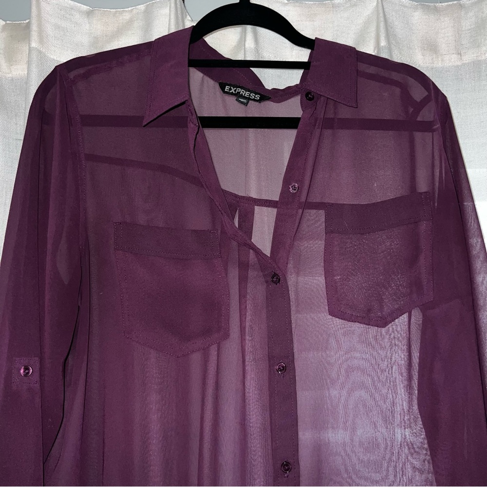 Long Sheer Button up - Picture 2 of 2